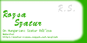 rozsa szatur business card